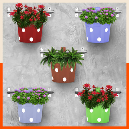 RUI Hanging Metal Pot Holders / Planters for Home / Balcony / Garden | Urban Summer - Set of 5