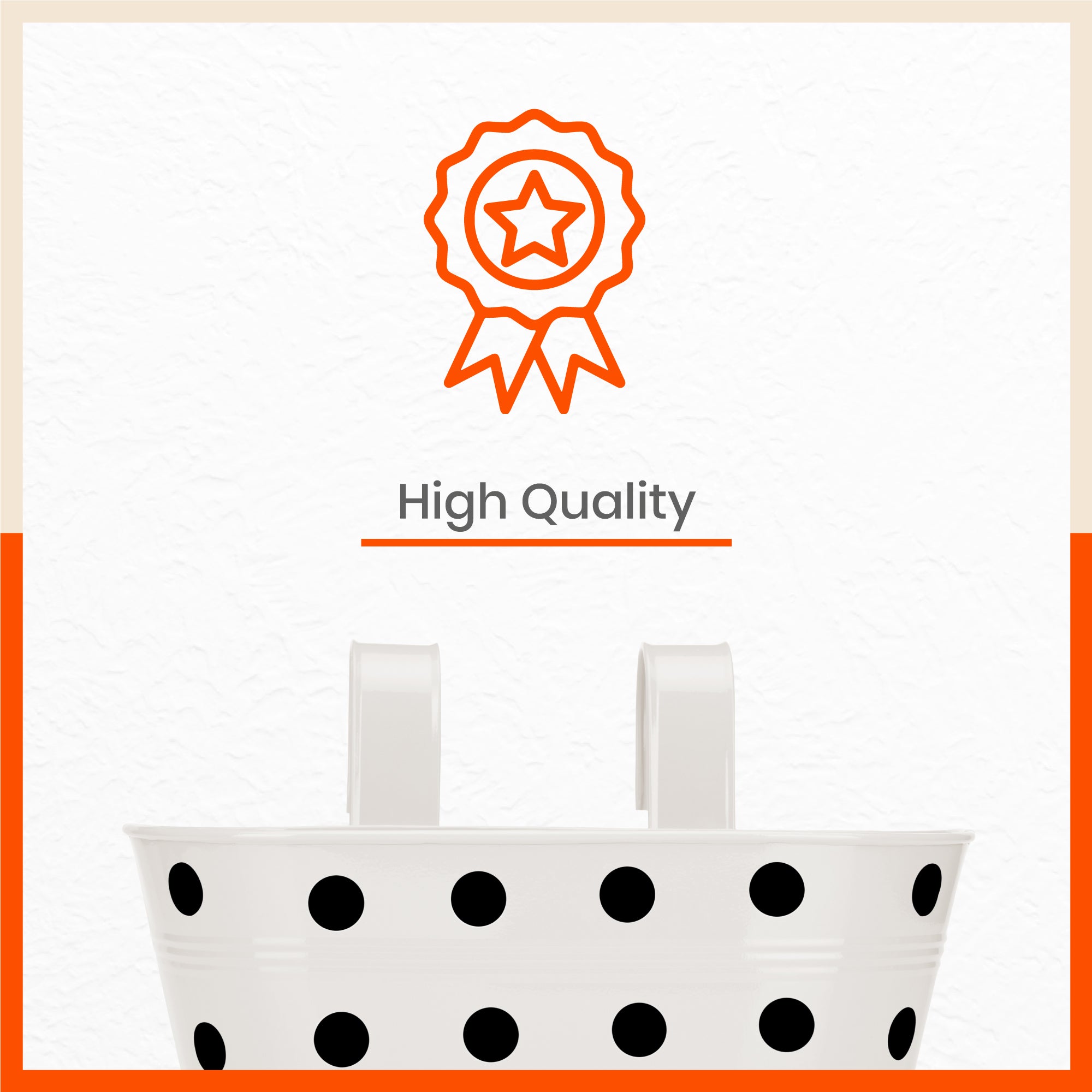 ARA Hanging Metal Pot Holders / Planters for Balcony / Garden | White - Set of 5