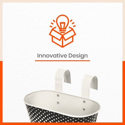 DIA Hanging Metal Pot Holders / Planters for Home / Balcony / Garden | White