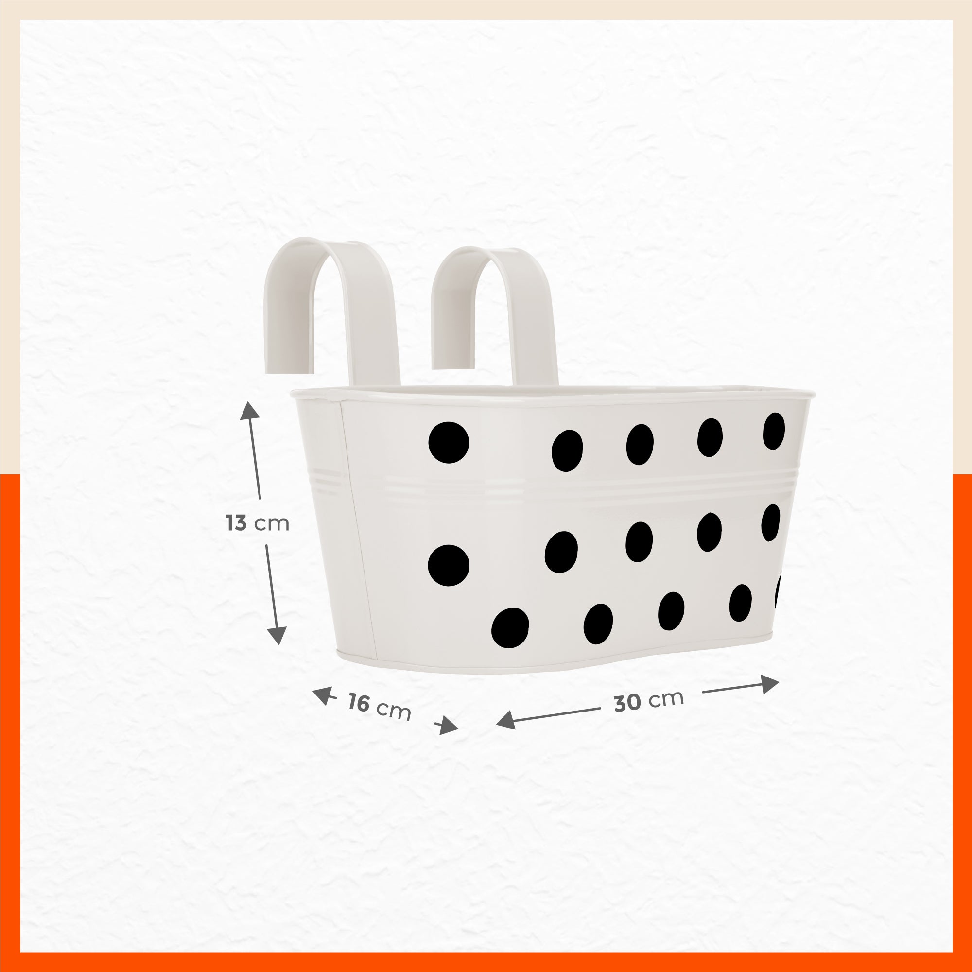 ARA Hanging Metal Pot Holders / Planters for Balcony / Garden | White