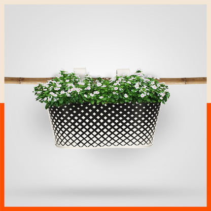 DIA Hanging Metal Pot Holders / Planters for Home / Balcony / Garden | White