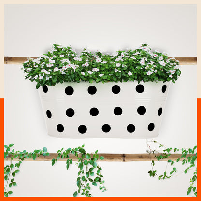 ARA Hanging Metal Pot Holders / Planters for Balcony / Garden | White