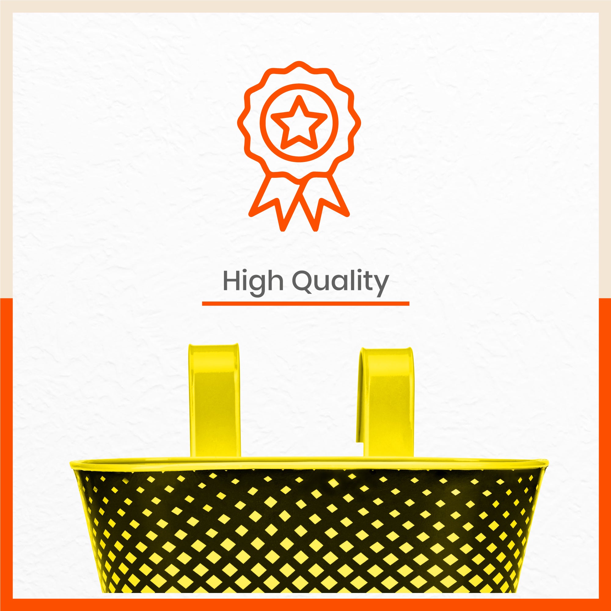 DIA Hanging Metal Pot Holders / Planters for Home / Balcony / Garden | Yellow - Set of 5
