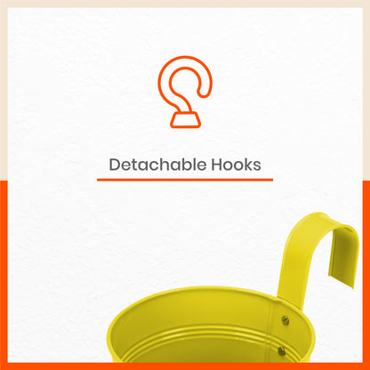 RUI Hanging Metal Pot Holders / Planters for Home / Balcony / Garden | Yellow