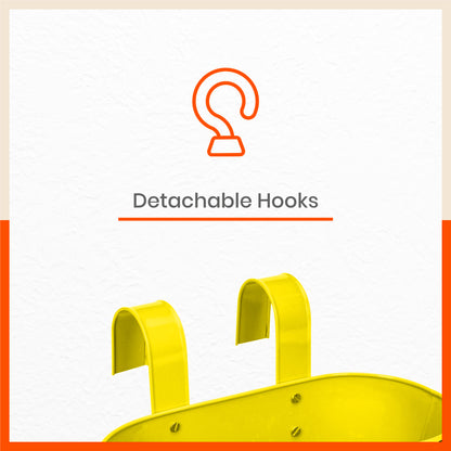 DIA Hanging Metal Pot Holders / Planters for Home / Balcony / Garden | Yellow - Set of 5