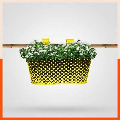 DIA Hanging Metal Pot Holders / Planters for Home / Balcony / Garden | Yellow