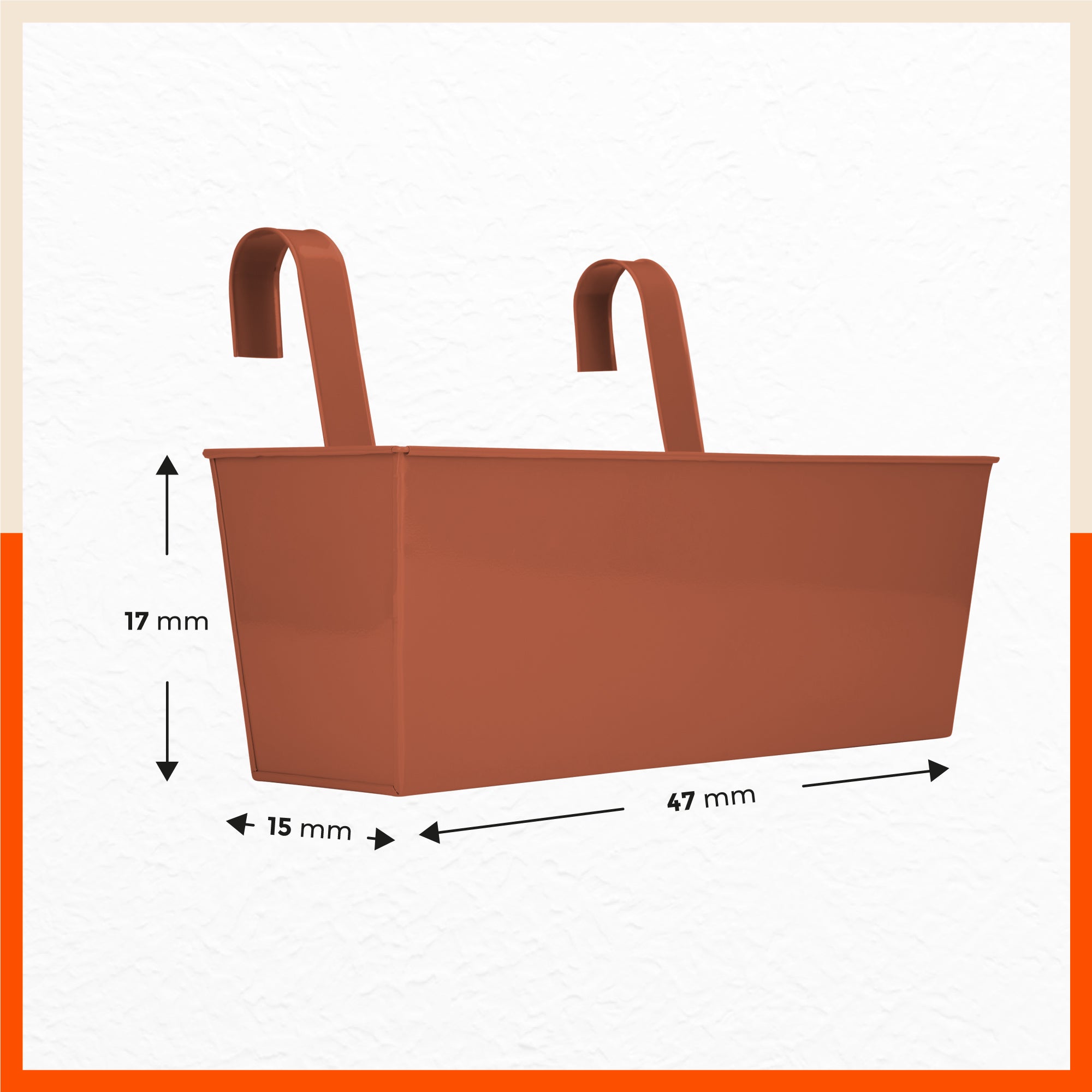 LEA Hanging Metal Pot Holders / Planters for Home / Balcony / Garden | Terra - Set of 3