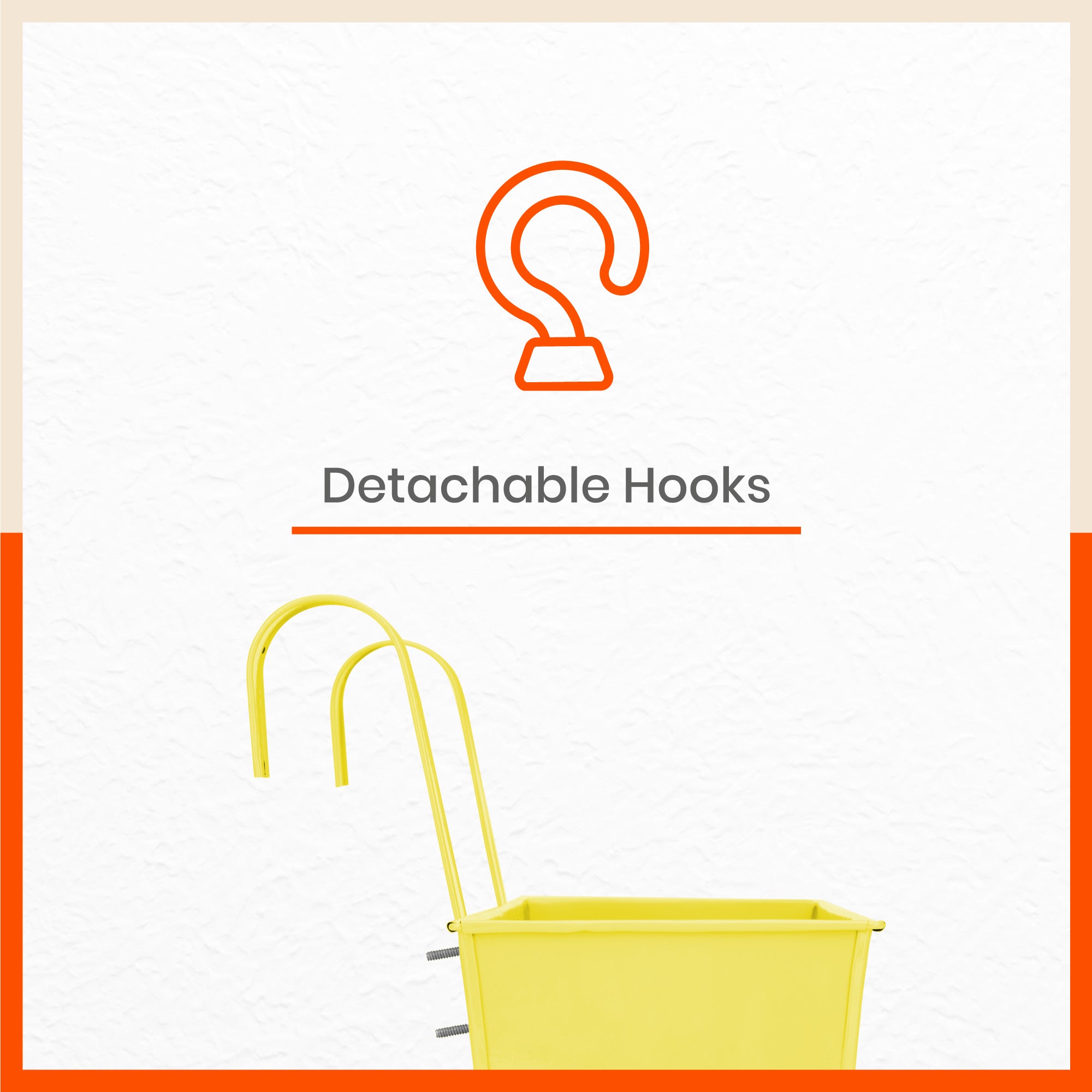 LEA Hanging Metal Pot Holders / Planters for Home / Balcony / Garden | Yellow