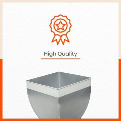 MYLA Metal Square Planters / Pots for Home / Garden /  Balcony | Large – Ash Grey & White - Set of 5