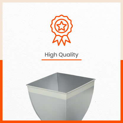 MYLA Metal Square Planters / Pots for Home / Garden /  Balcony | Medium – Ash Grey & White