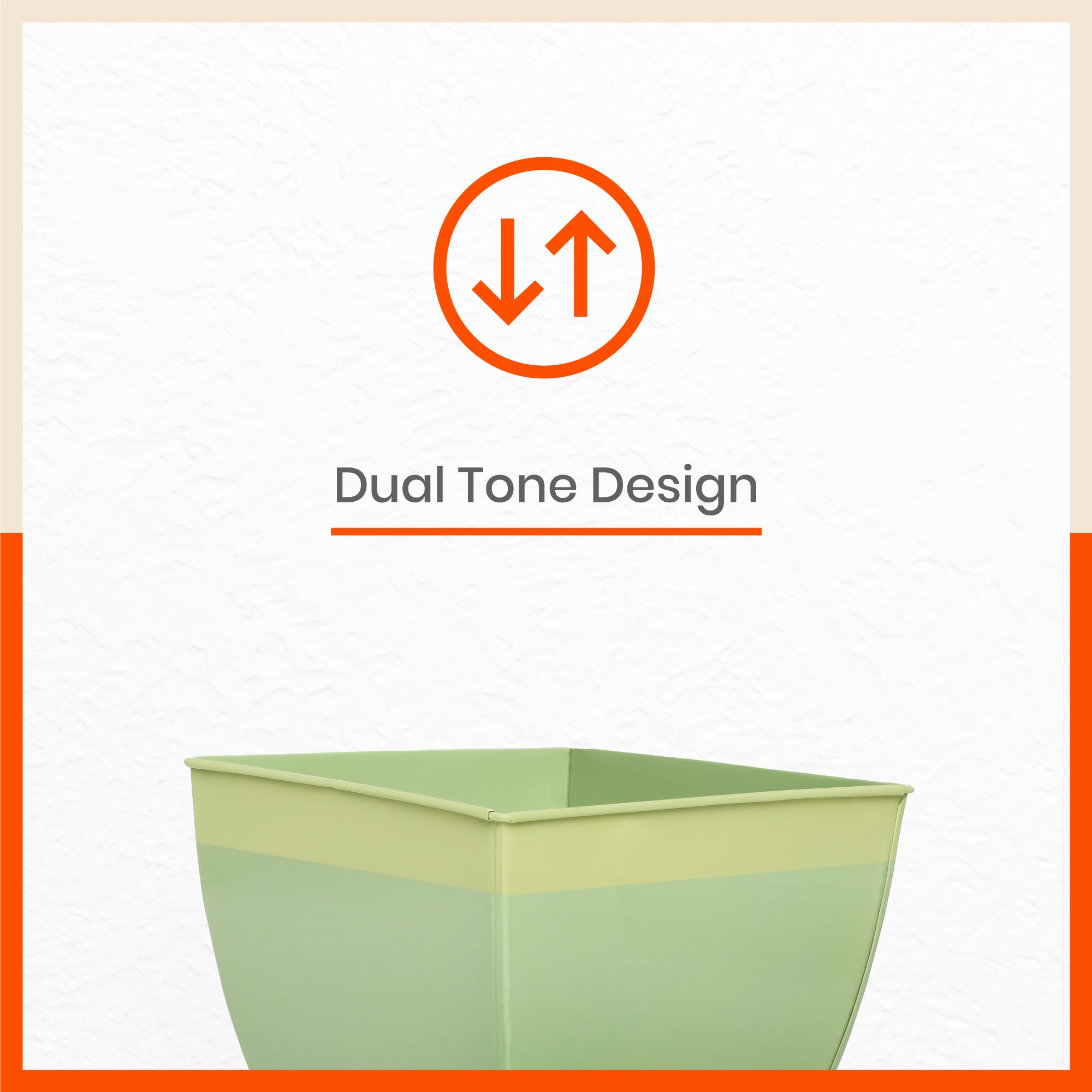 MYLA Metal Square Planters / Pots for Garden /  Balcony | Medium – Tree & Lawn - Set of 5