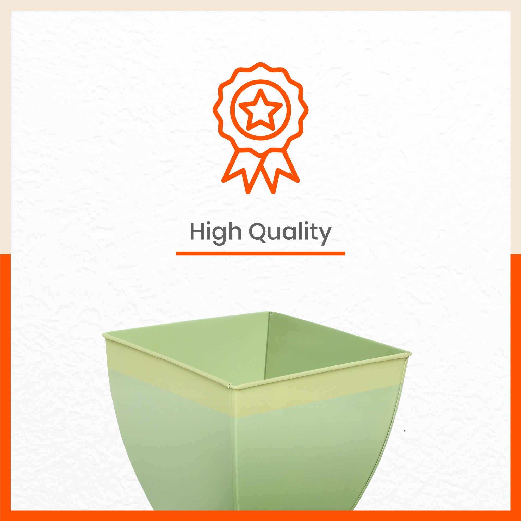 MYLA Metal Square Planters / Pots for Garden /  Balcony | Medium – Tree & Lawn - Set of 5