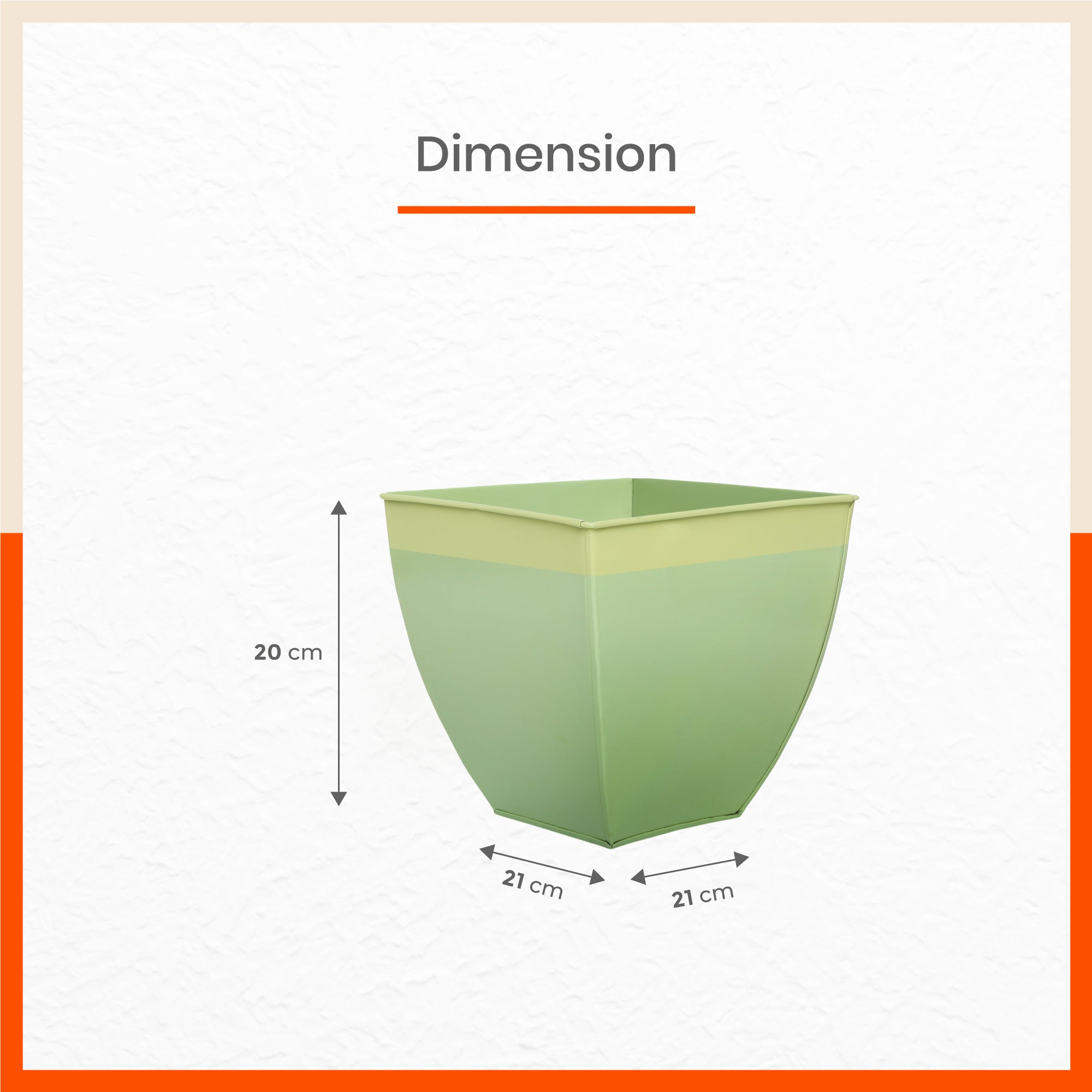 MYLA Metal Square Planters / Pots for Garden /  Balcony | Medium – Tree & Lawn