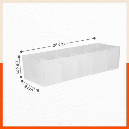 Stomo Dori Multi-Purpose Stackable Drawer Organizer For Home | Frost - Set of 16