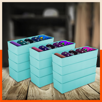 Stomo Dori Multi-Purpose Stackable Drawer Organizer For Home | Jade - Set of 12