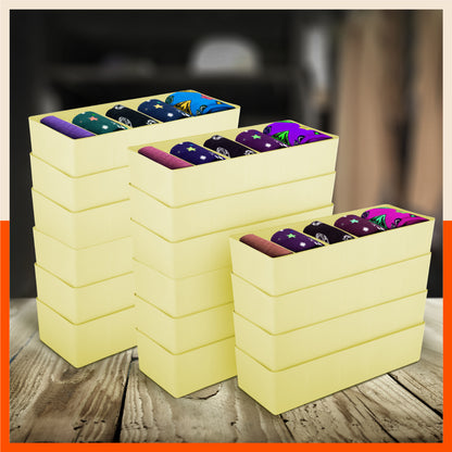 Stomo Dori Multi-Purpose Stackable Drawer Organizer For Home | Lemon - Set of 16