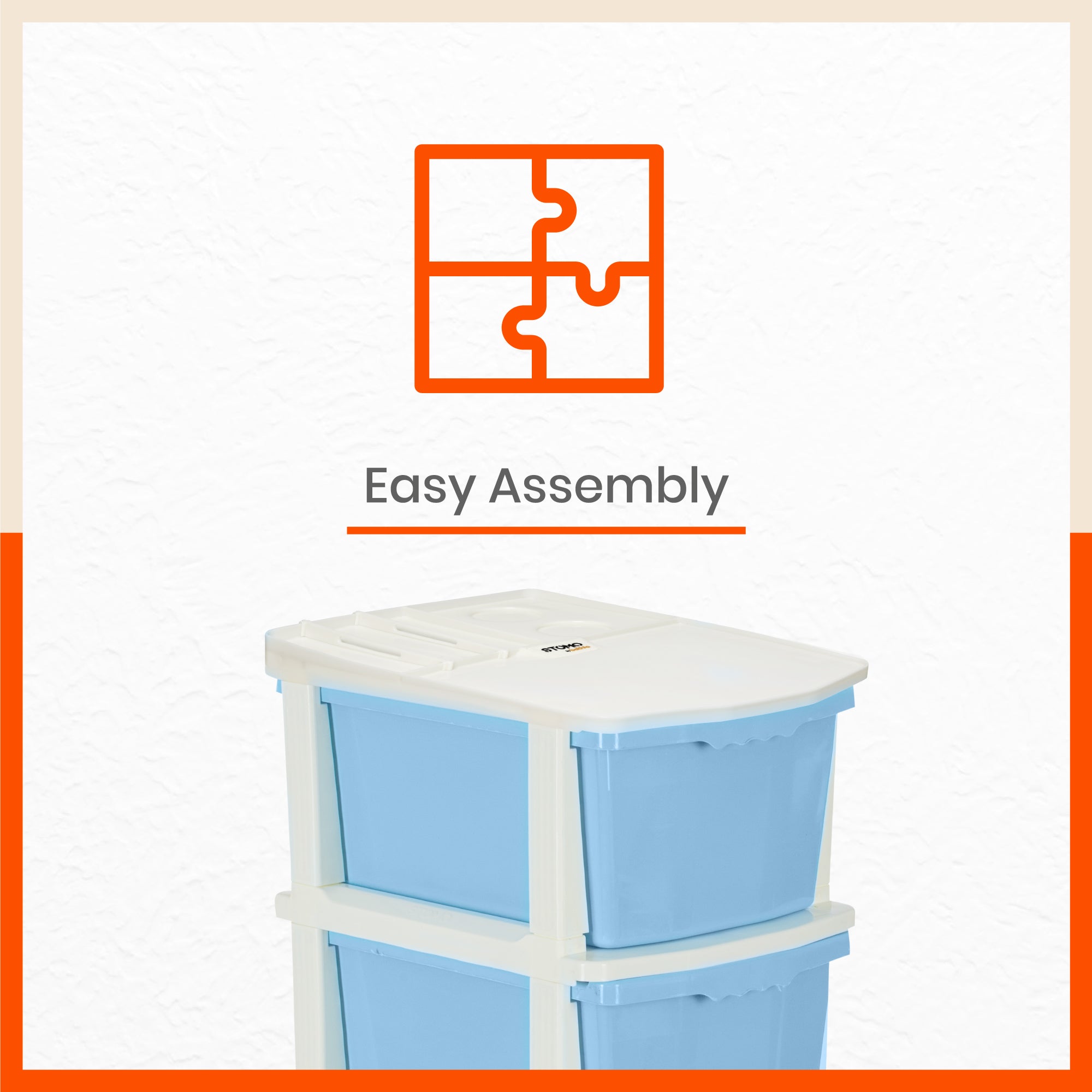 Stomo 5 Drawer Multi-Purpose Storage Organizer for Home and Office (Blue)