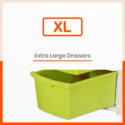 Stomo 5 Drawer Multi-Purpose Storage Organizer for Home and Office (Green)