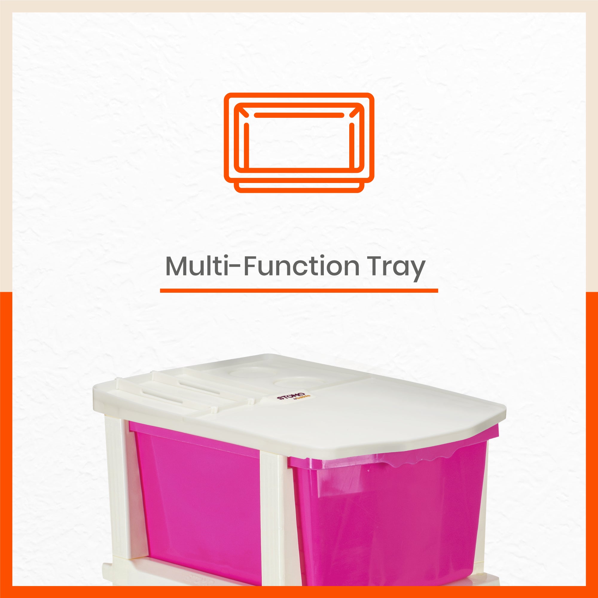 Stomo 5 Drawer Multi-Purpose Storage Organizer for Home and Office (Pink)