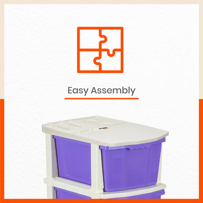 Stomo 5 Drawer Multi-Purpose Storage Organizer for Home and Office (Purple)