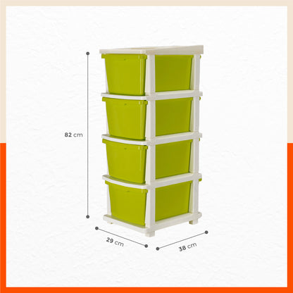 Stomo 4 Drawer Multi-Purpose Storage Organizer for Home and Office (Green)