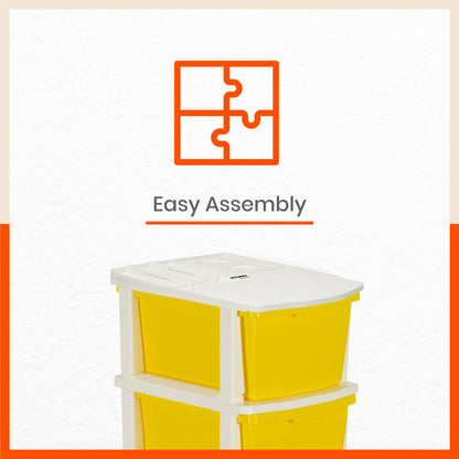 Stomo 5 Drawer Multi-Purpose Storage Organizer for Home and Office (Yellow)