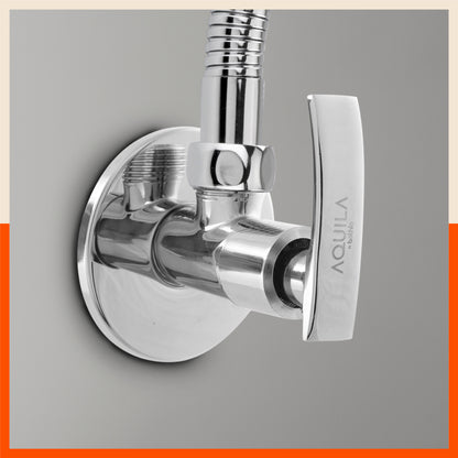Aquila Wall Mountable Angle Valve With Flange For Kitchen/Bathroom