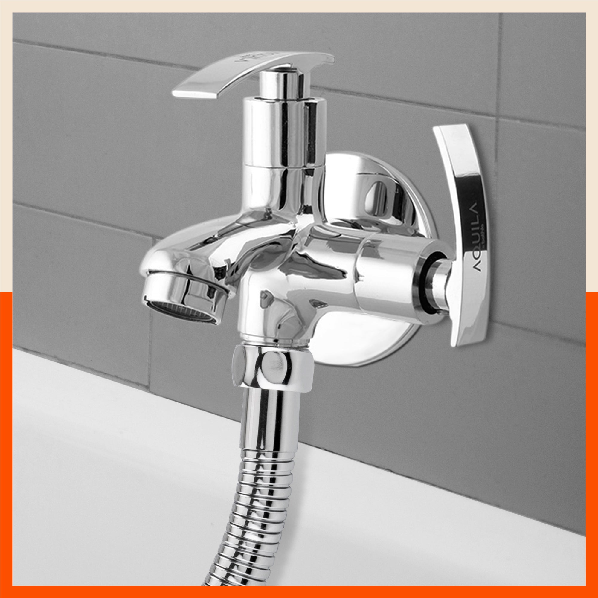 Aquila Wall Mountable Bib 2 Way Tap With Flange For Kitchen/Bathroom