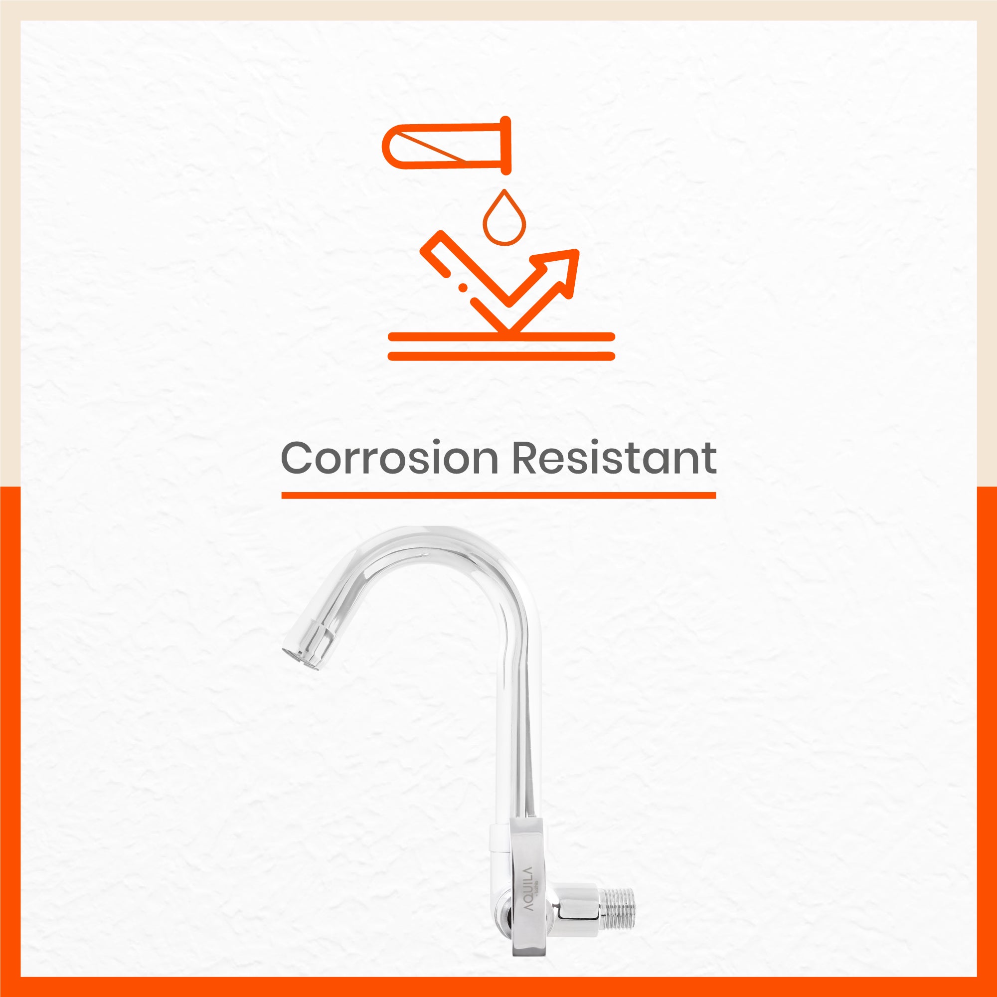 Aquila Wall Mountable Swan Neck Tap With Flange For Kitchen/Bathroom