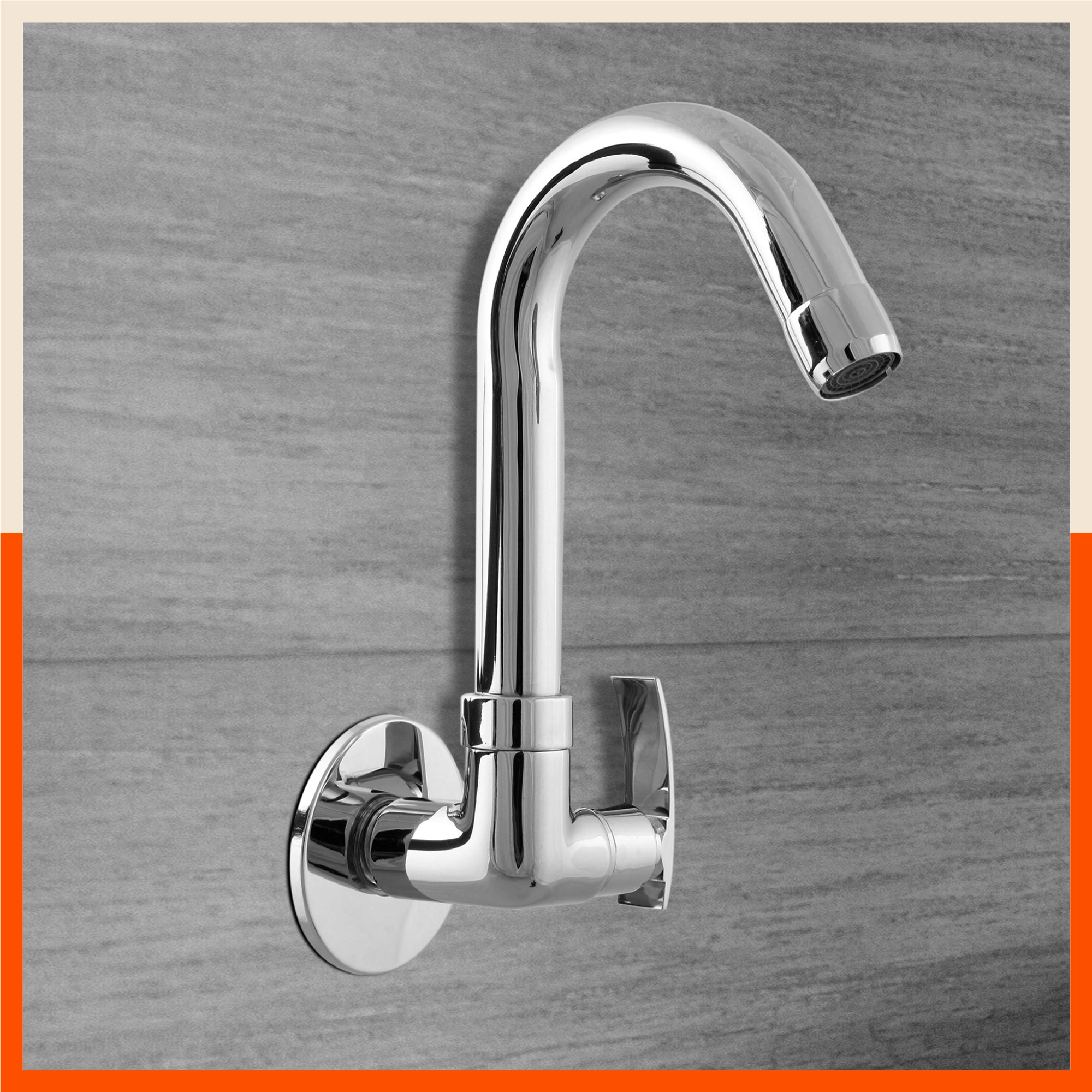 Aquila Wall Mountable Swan Neck Tap With Flange For Kitchen/Bathroom