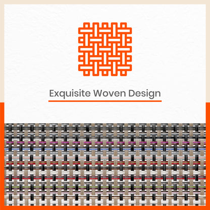 Woven PVC Table Mats / Placemats for Dining Table at Home (Bert - Set of 6)