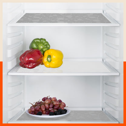 VIDA Multipurpose Circles Texture Fridge Mats |White & Grey Combo (45 cm X 30 cm 425 GSM)