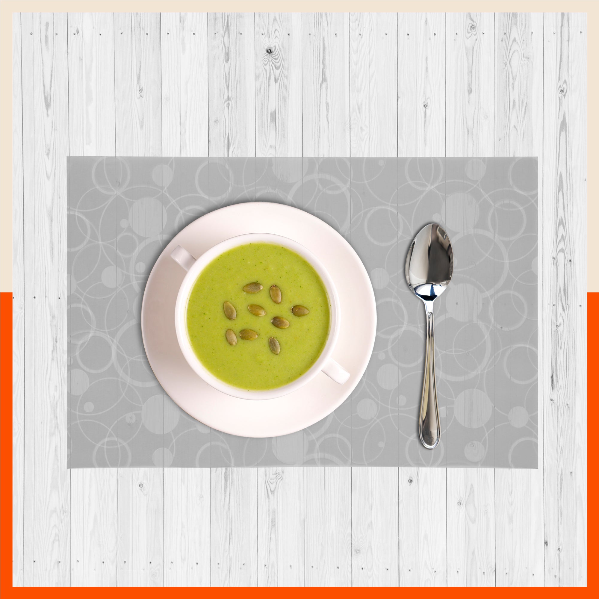 VIDA Multipurpose Circles Texture Fridge Mats |White & Grey Combo (45 cm X 30 cm 425 GSM)