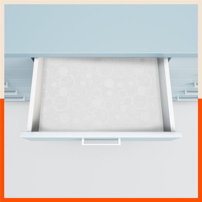 VIDA Multipurpose Circles Texture Fridge Mats |White & Grey Combo (45 cm X 30 cm 425 GSM)