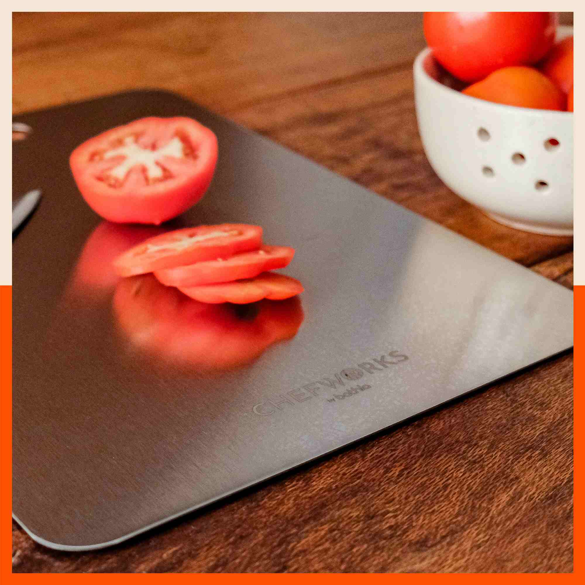 ENOX Stainless Steel Chopping Board | Medium For Home (Size: 200mm x 300mm, Thickness: 1.5mm)