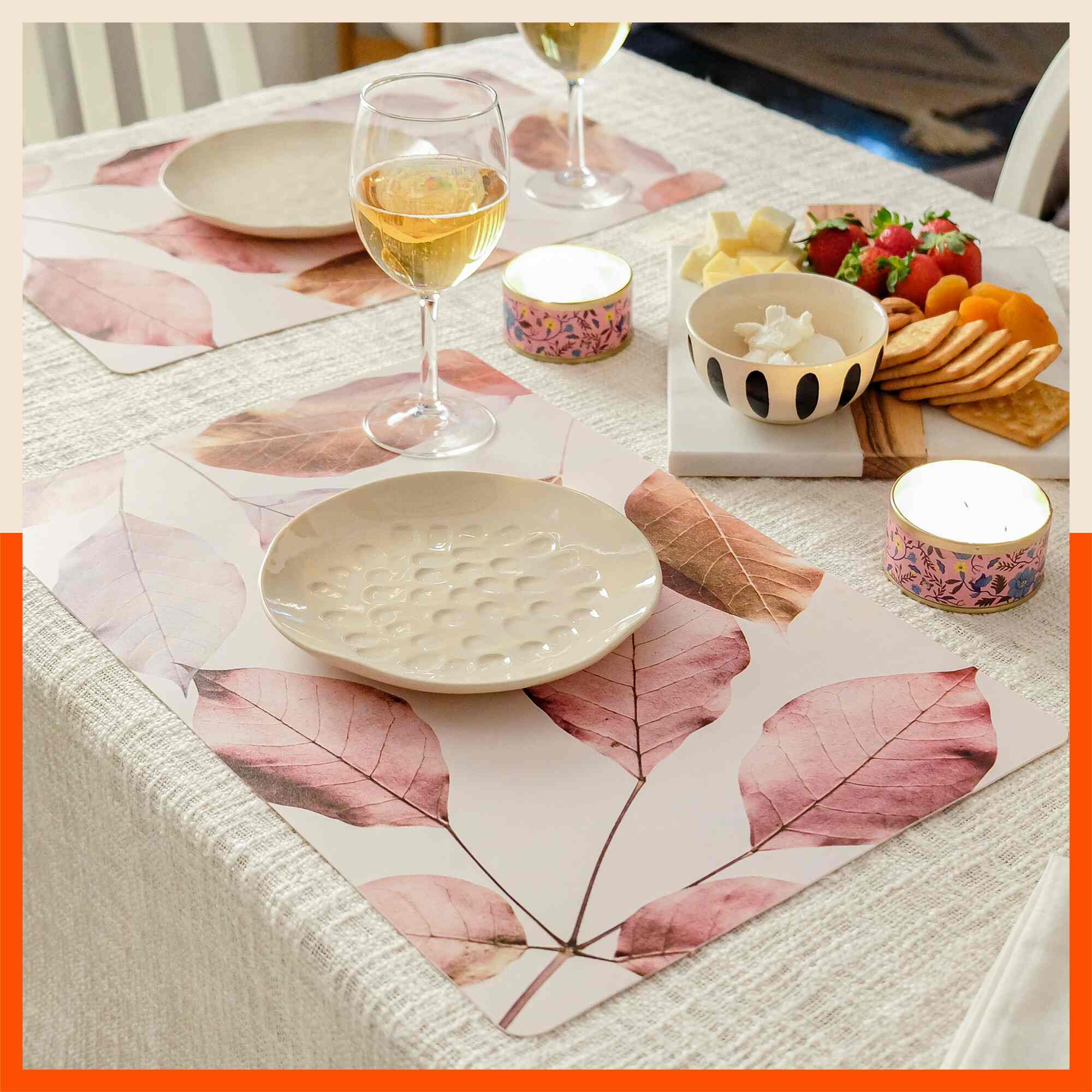 Polypropylene Table Mats & Coasters for Dining Table at Home (Holz - Set of 6)