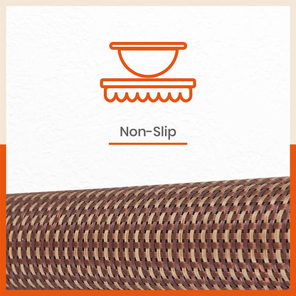 Woven PVC Table Mats / Placemats for Dining Table at Home (Earl - Set of 6)