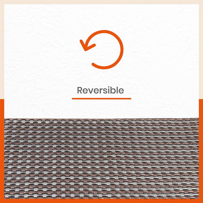 Woven PVC Table Mats / Placemats for Dining Table at Home (Enos - Set of 6)