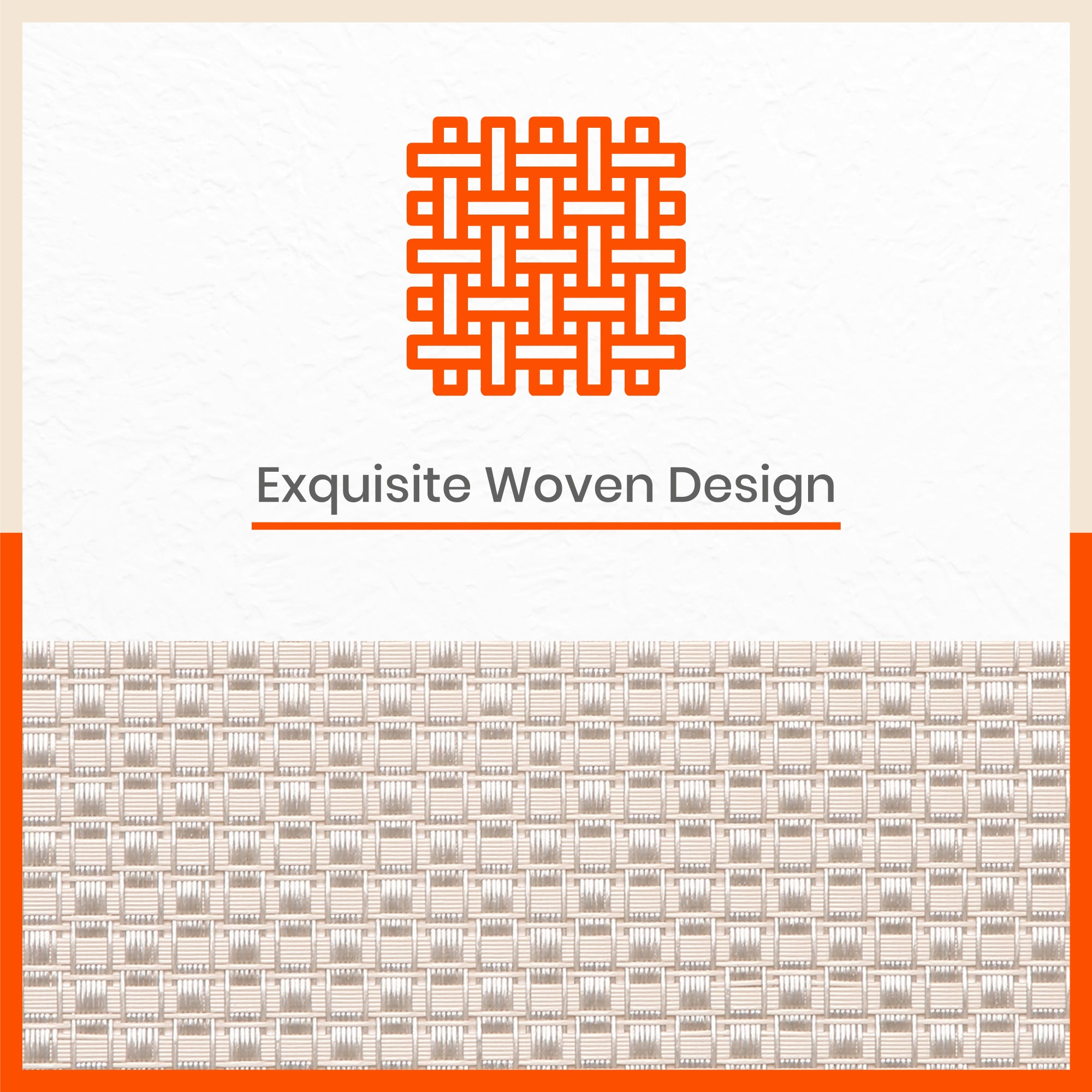Woven PVC Table Mats / Placemats for Dining Table at Home (Evan - Set of 6)