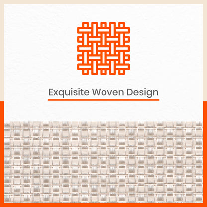 Woven PVC Table Mats / Placemats for Dining Table at Home (Evan - Set of 6)