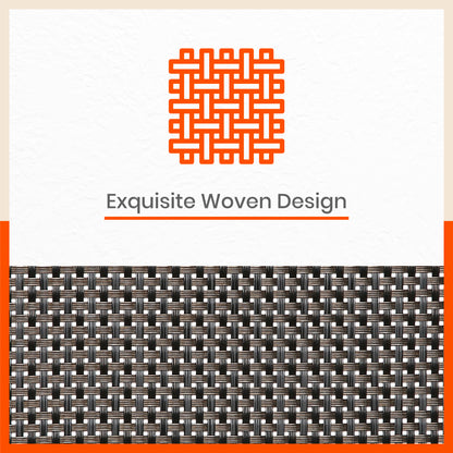 Woven PVC Table Mats / Placemats for Dining Table at Home (Ezra -Set of 6)