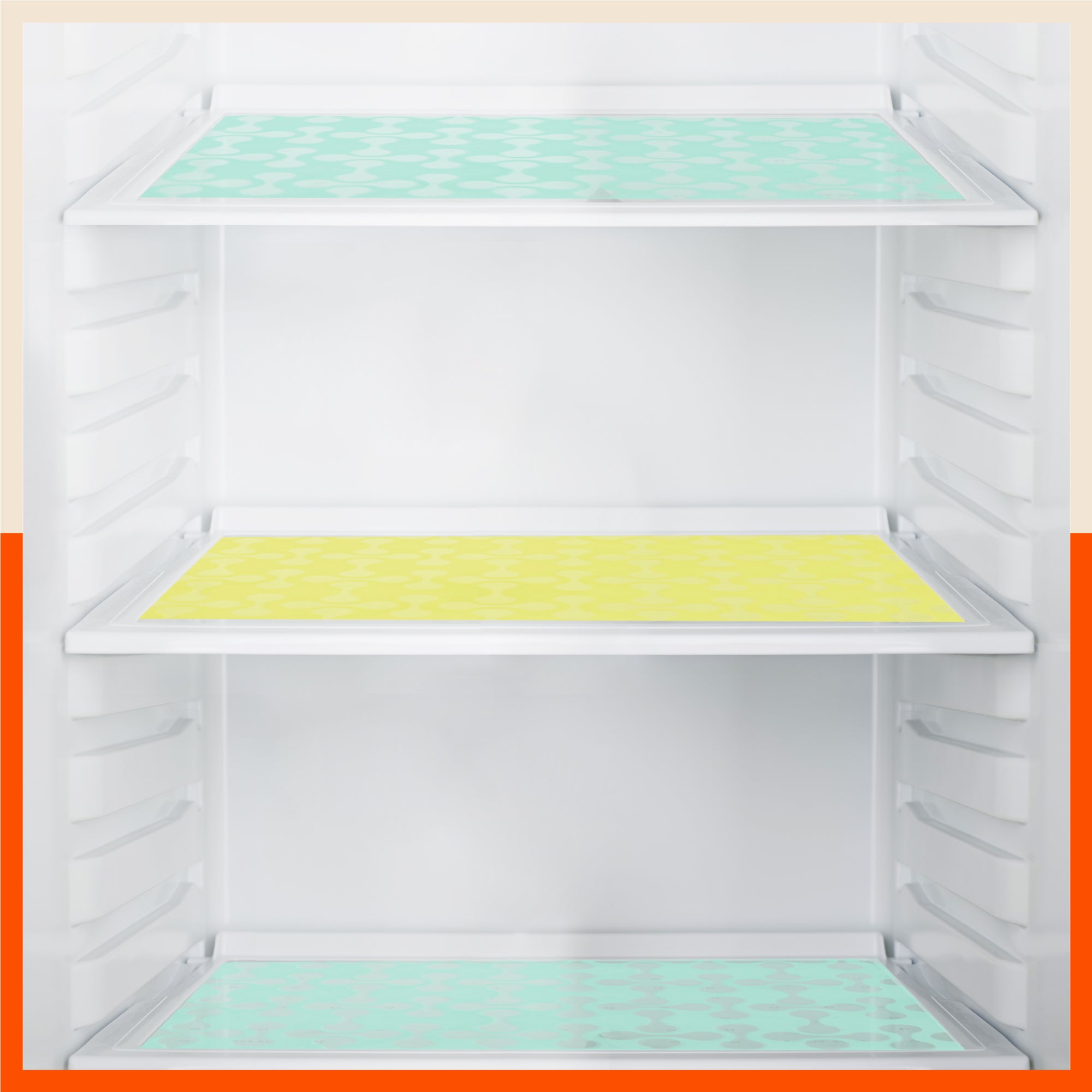 VIDA Multipurpose Abstract Texture Fridge Mats |Yellow & Teal Combo (45 cm X 30 cm 425 GSM)
