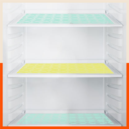 VIDA Multipurpose Abstract Texture Fridge Mats |Yellow & Teal Combo (45 cm X 30 cm 425 GSM)