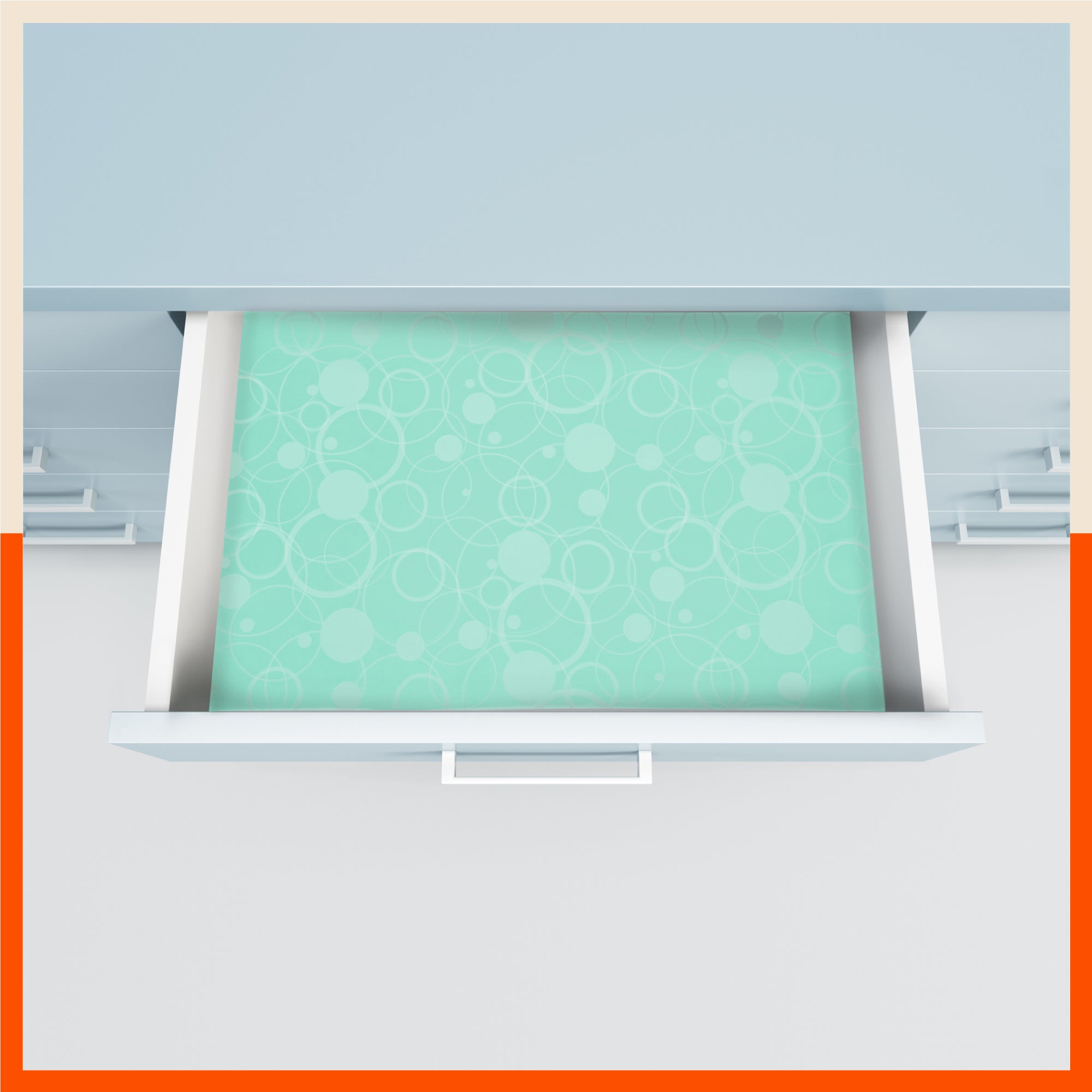 VIDA Multipurpose Circles Texture Fridge Mats |Teal (45 cm X 30 cm 425 GSM)