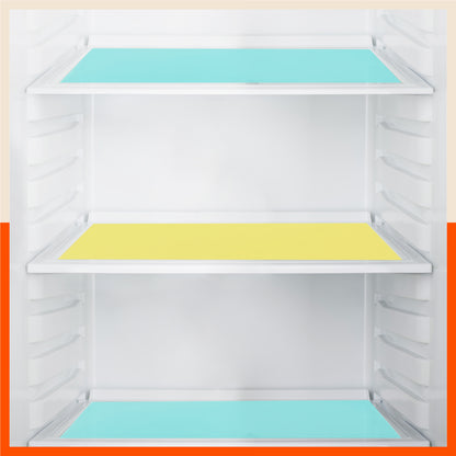 VIDA Multipurpose Translucent Texture Fridge Mats |Yellow & Teal Combo (45 cm X 30 cm 425 GSM)