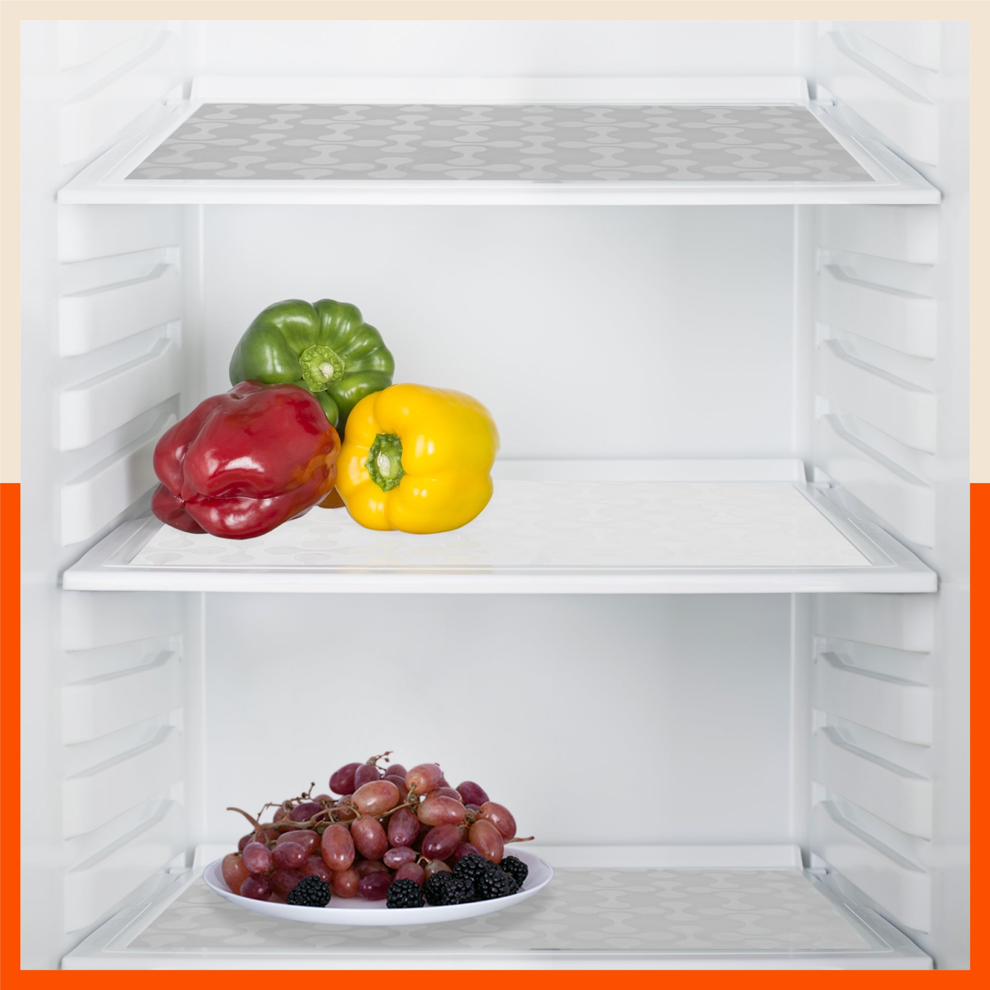 VIDA Multipurpose Abstract Texture Fridge Mats |White & Grey Combo (45 cm X 30 cm 425 GSM)