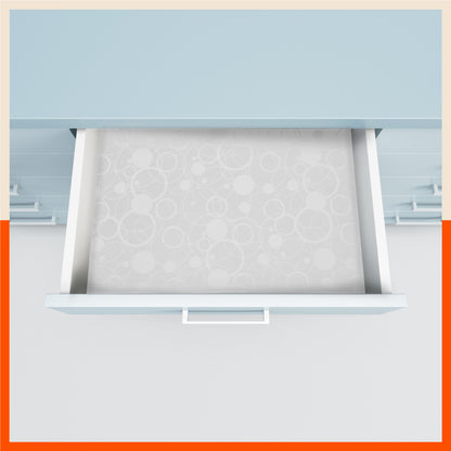 VIDA Multipurpose Circles Texture Fridge Mats |White (45 cm X 30 cm 425 GSM)