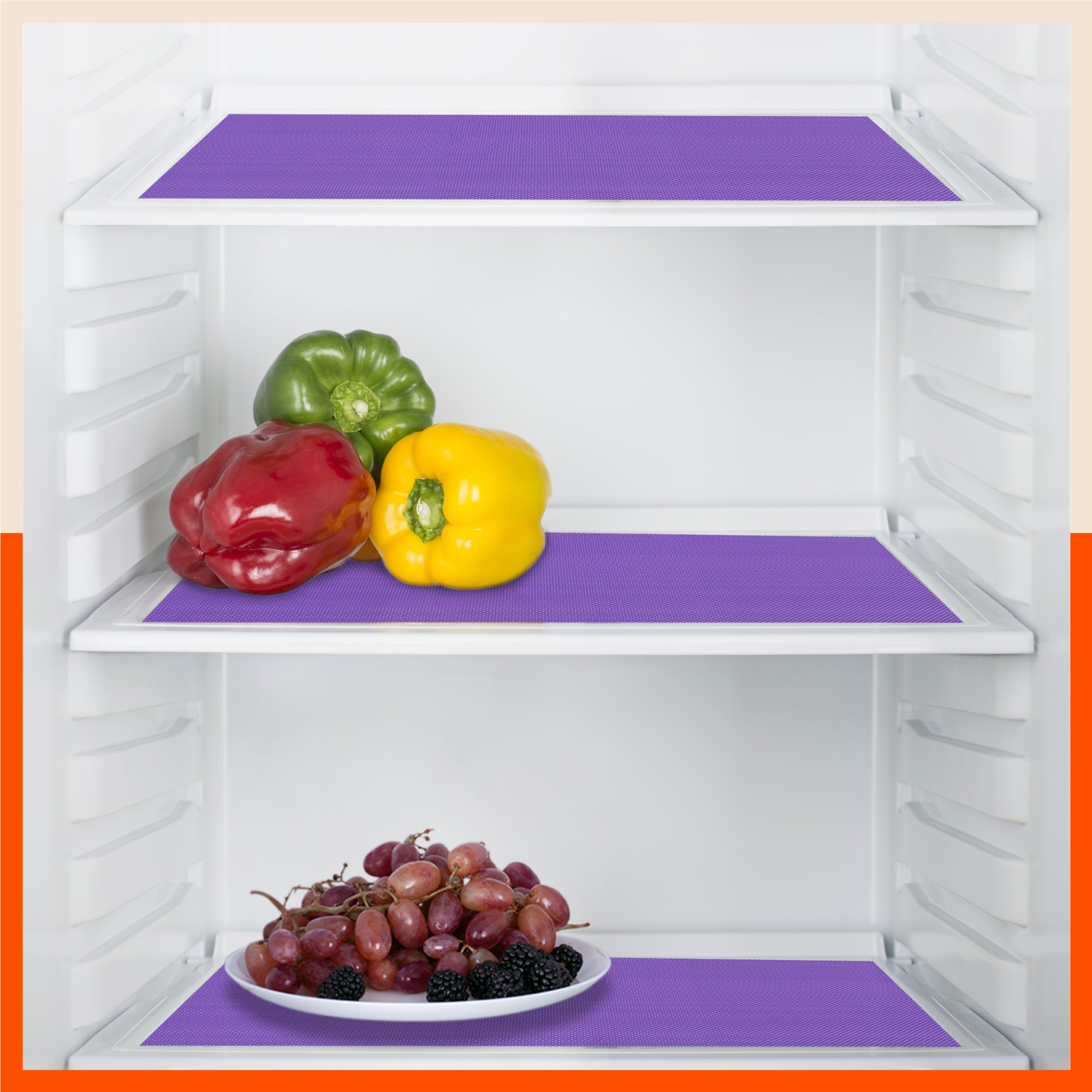 Vega Multipurpose Diamond Texture Shelf Liner | Purple ( 45cm X 150cm 380 GSM Pack of 3 )