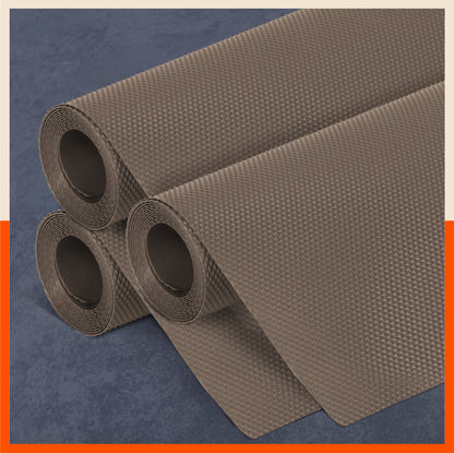 Vega Multipurpose Diamond Texture Shelf Liner | Brown ( 45cm X 150cm 380 GSM Pack of 3 )