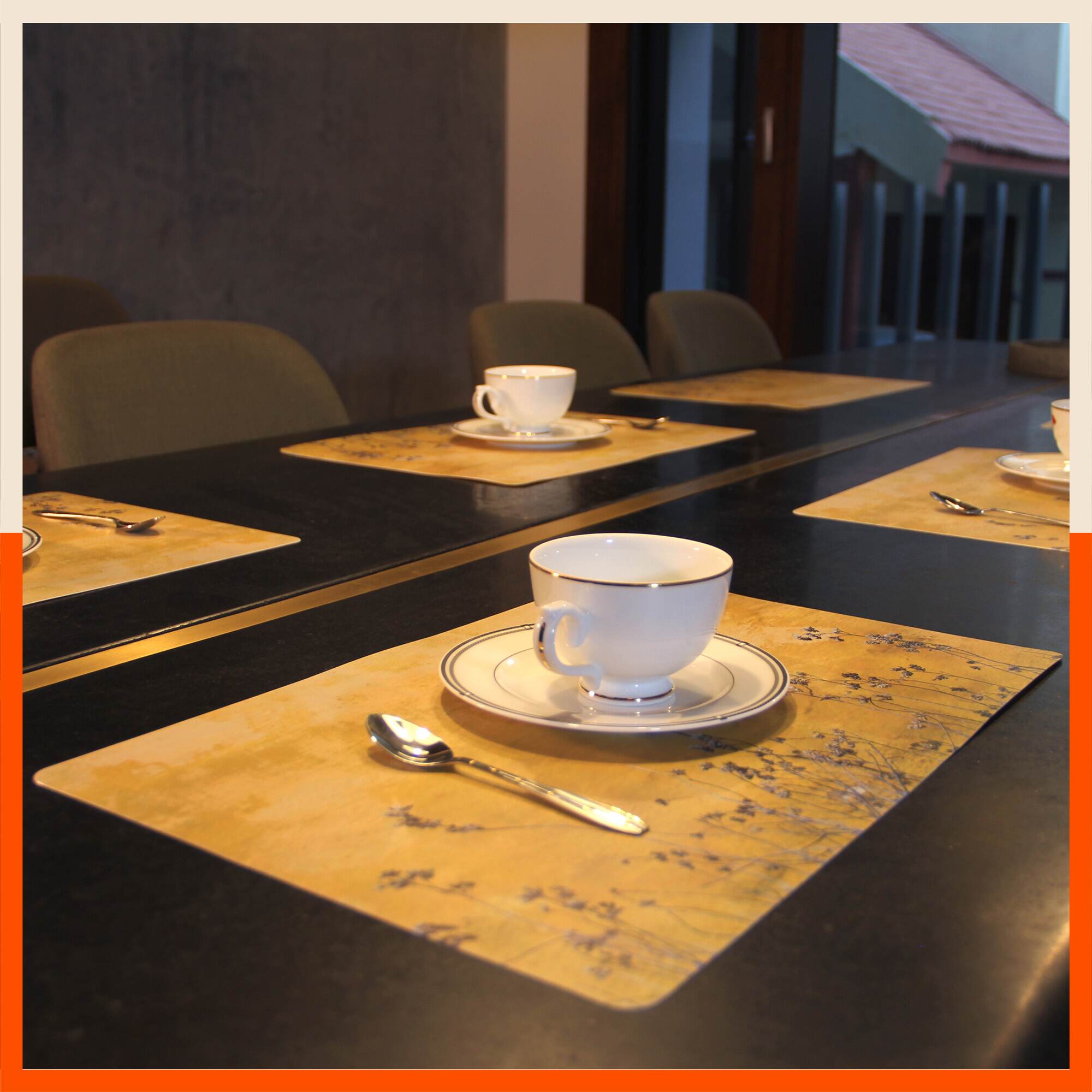 Polypropylene Table Mats & Coasters for Dining Table at Home (Bambus - Set of 6)
